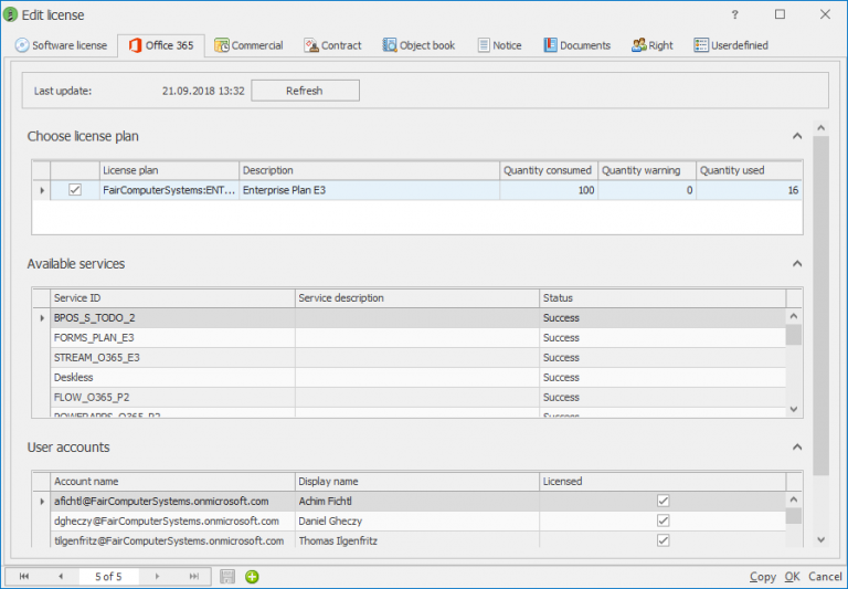 Asset.Desk 8.9f available Office 365 license plans and accounts from